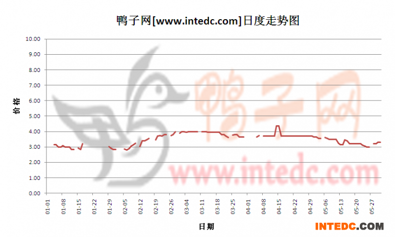 2012年5月份“淄博毛鸭”日度走势