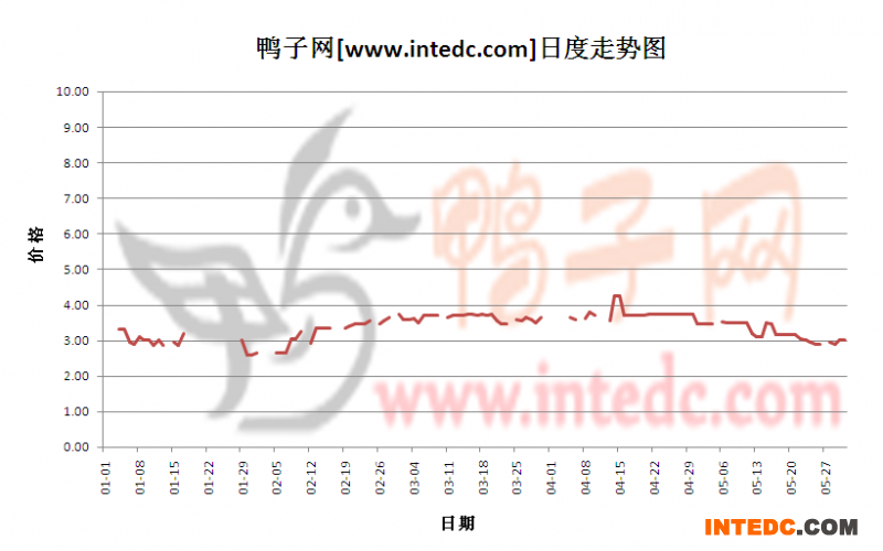 2012年5月份“徐州毛鸭”日度走势