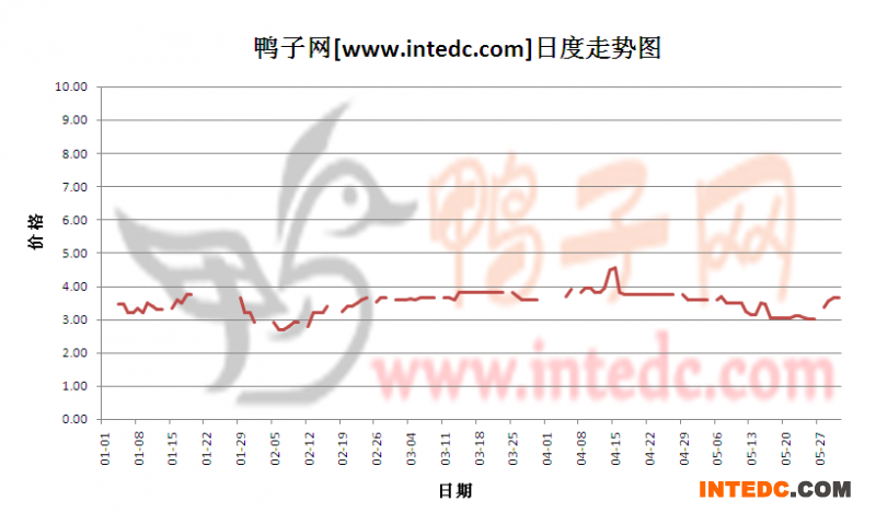 2012年5月份“蚌埠毛鸭”日度走势