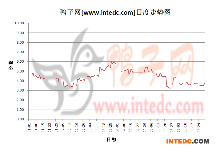 2012年6月份“肇庆毛鸭”日度走势
