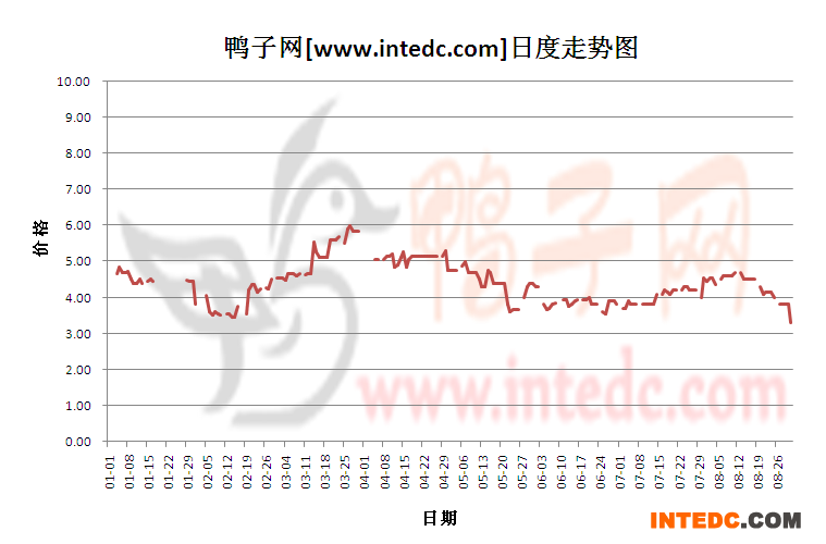 2012年8月份“南海毛鸭”日度走势