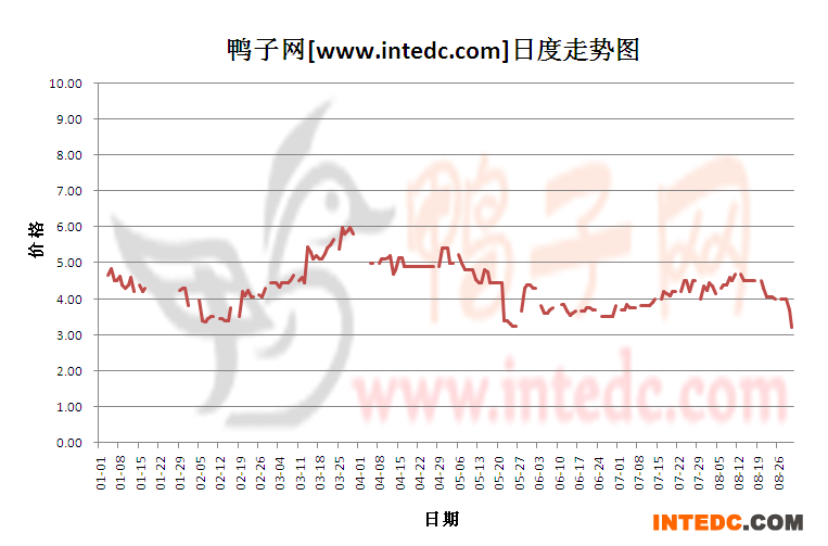 2012年8月份“肇庆毛鸭”日度走势