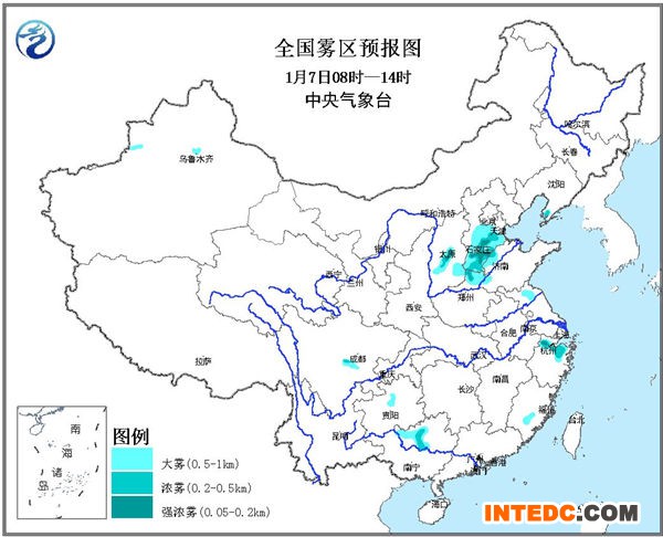 大雾黄色预警 河北河南浙江等地局地有强浓雾