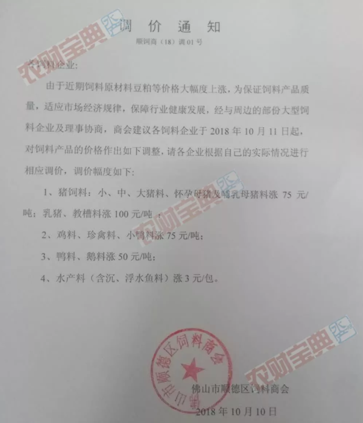 广东、海南饲料今晚起全线涨价，最高或涨300元/吨！恒兴、南宝已下发涨价通知！